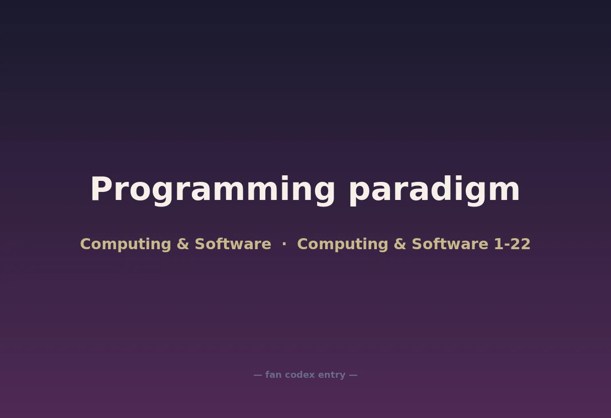 Programming paradigm